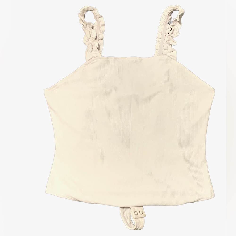 No boundaries white tank top onesie.